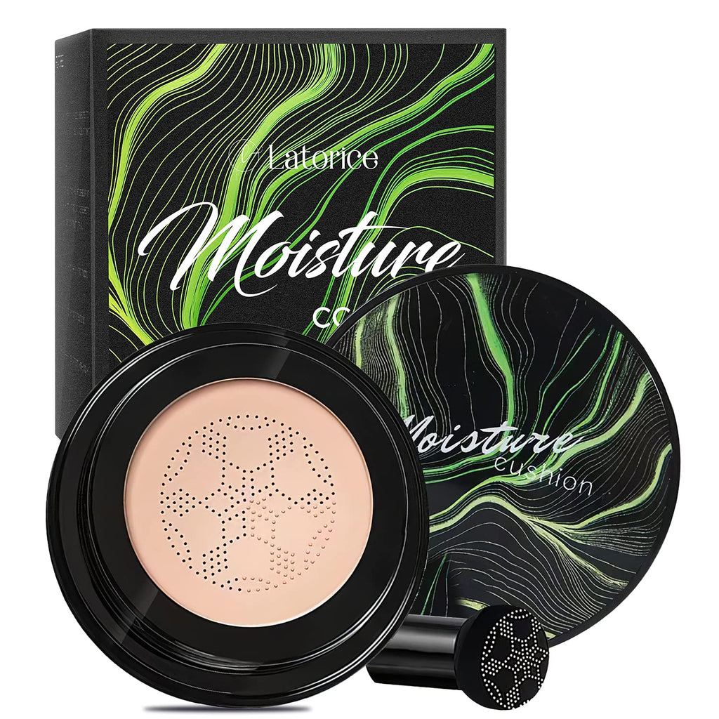 Mushroom Head Foundation,Air Cushion CC Cream BB Cream, Moisturizing Concealer, Bright Makeup Base Long Lasting with Mushroom Makeup Sponge, Easy to use, Package may vary - BeesActive Australia