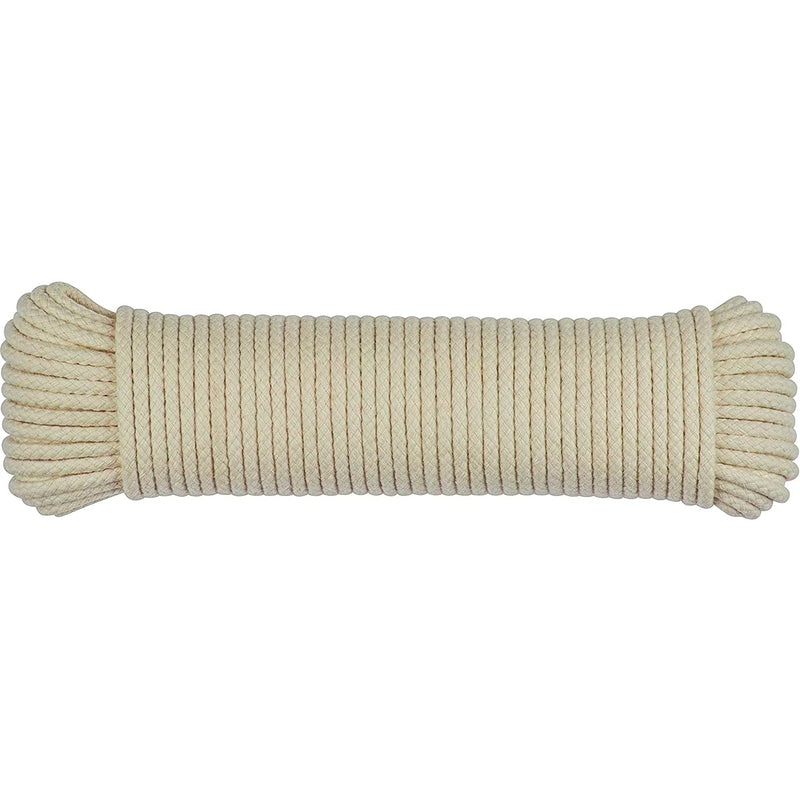 SteadMax 100 ft Natural Cotton Rope, Clothesline Rope, Heavy Duty General Purpose Rope Utility Cord, Ideal for Sports, Outdoors, Tents, Hammocks, Halters, Harnesses, Awnings (1 Pack) - BeesActive Australia