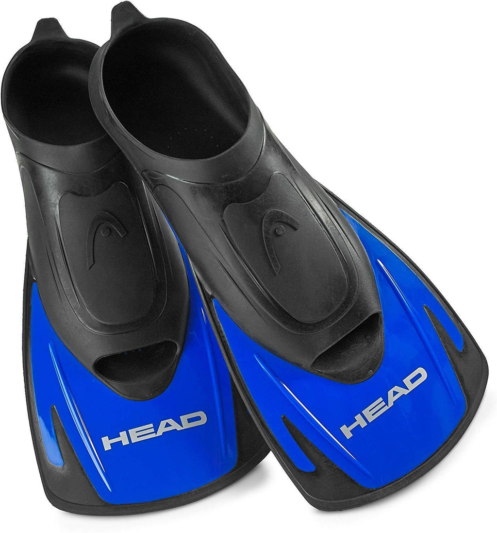 [AUSTRALIA] - HEAD by Mares Italian Design Swim Training Fins Flippers, Designed Blade to Increase Leg Strength and Speed with Snorkel Gear Bag Black Blue Men's, 8-9 / Women's 9-10 