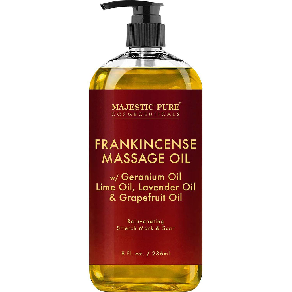 Stretch Mark and Scar Frankincense Massage Oil by Majestic Pure, for Softer & Smoother Skin - Visibly Reduces Appearances of Scars and Stretch Marks - 8 fl oz Frankincense Oil - BeesActive Australia