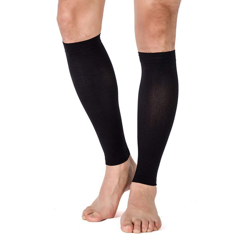TOFLY® Calf Compression Sleeve for Men & Women, 1 Pair, Footless Compression Socks 20-30mmHg for Leg Support, Shin Splint, Pain Relief, Swelling, Varicose Veins, Maternity, Nursing, Travel, Black 4XL 4X-Large (1 Pair) - BeesActive Australia