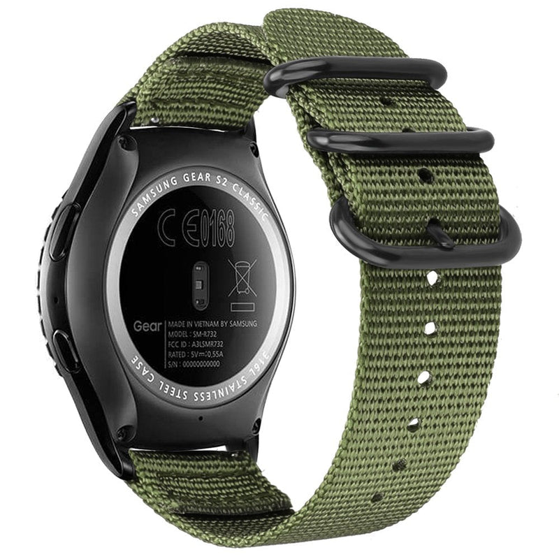 Fintie Band Compatible with Samsung Galaxy Watch 4 40mm/44mm and Classic 42mm/46mm / Gear Sport/ Gear S2 Classic , 20mm Quick Release Soft Nylon Replacement Strap Band Olive - BeesActive Australia