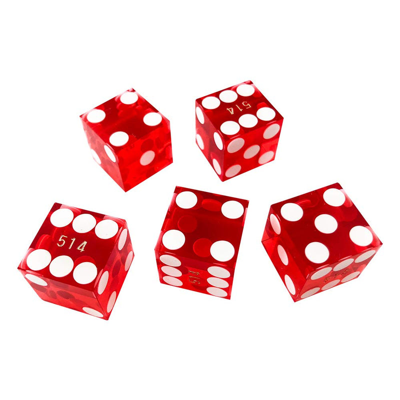 Yuanhe Grade AAA Precision 16mm Serialized Casino Craps Dice with Razor Edges and Corners, 5dices per Set - BeesActive Australia