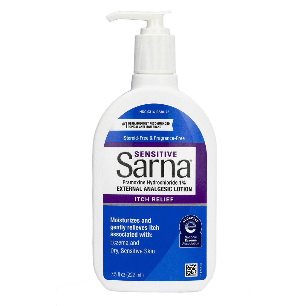 Sarna Sensitive Steroid-Free Anti-Itch Lotion for Dry Irritated Skin, Fragrance Free - 7.5 Fl Oz - BeesActive Australia