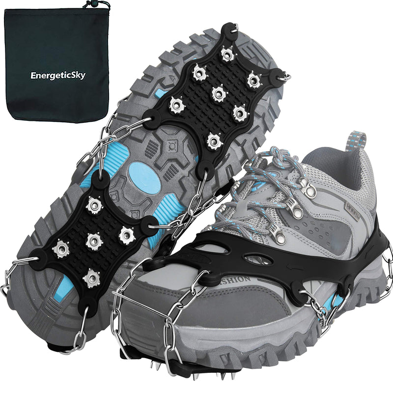 EnergeticSky Ice Cleats Spikes Crampons and Tread for Snow & Ice,The Only Innovative Design on Amazon,Attaches Over Shoes/Boots for Everyday Safety in Winter,Outdoor,Slippery Terrain. X-Large - BeesActive Australia