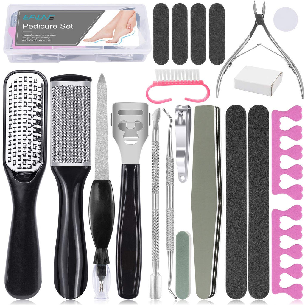 EAONE 20 in 1 Professional Pedicure Tools Set, Foot Care Pedicure Kit Stainless Steel Foot Rasp Foot Dead Skin Remover Pedicure Kit for Men Women Mother’S Day Gift - BeesActive Australia