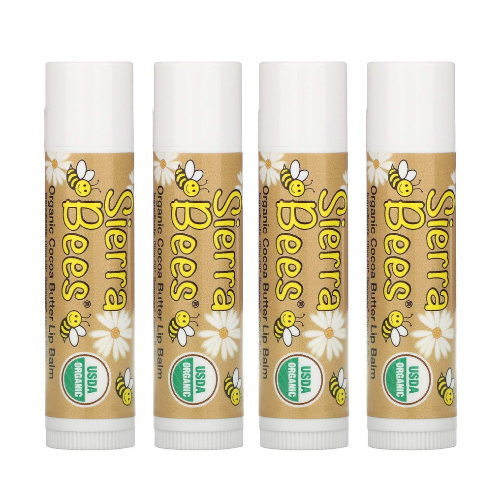 Sierra Bees Organic Lip Balms, Cocoa Butter, 4 Pack.15 oz (4.25 g) Each - BeesActive Australia