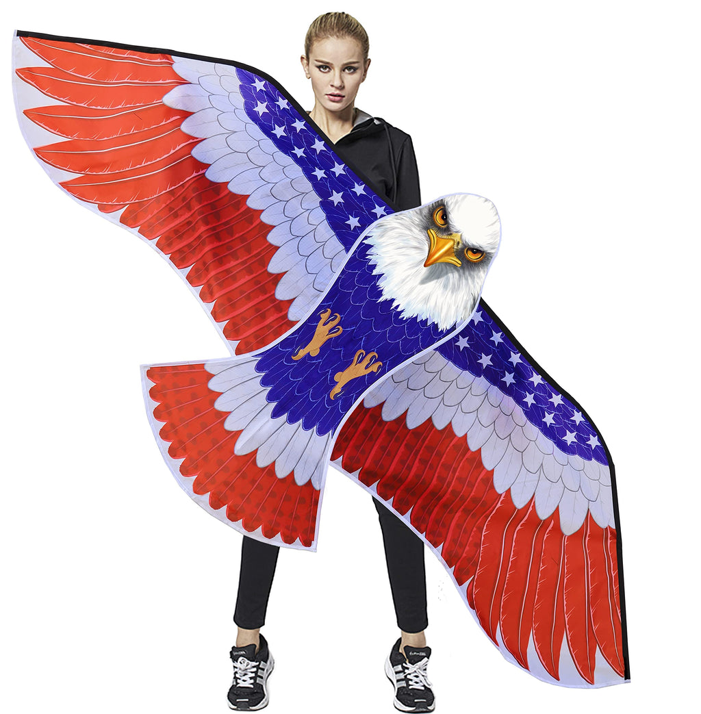 HONBO Huge Patriotic Eagle Kites for Adults and Kids,Easy to Fly for Beach Trip, Outdoor Activities-Wingspan 73”-200ft Line with Swivel-Bonus Durable Polyester Bag - BeesActive Australia