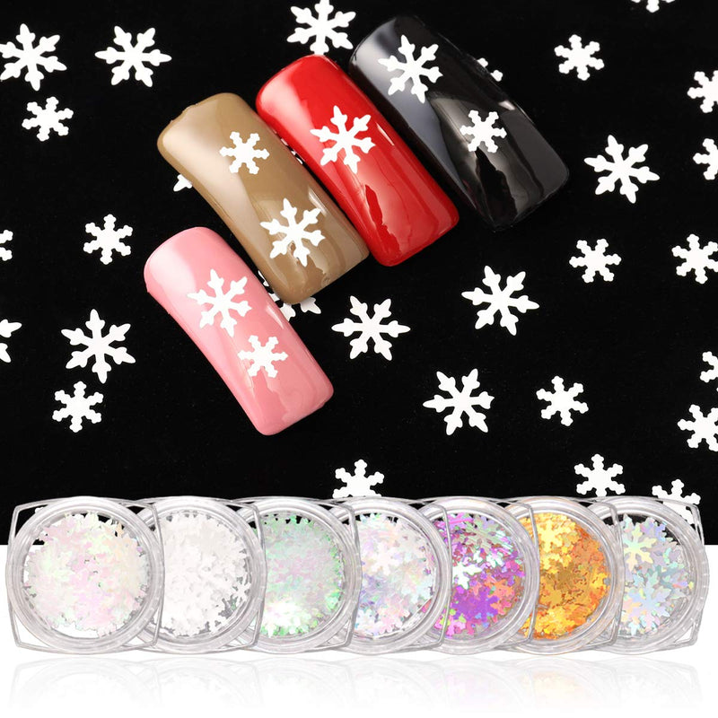 Nail Art Decoration 7 Boxes/1 Sets Christmas Decorations Thin Sticker Designs Glitter Set Sparkly DIY Accessories Nail Flake Christmas gifts for girls Valentine's Day Gifts for her - BeesActive Australia