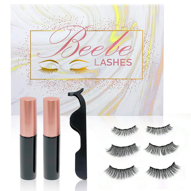 Magnetic Eyeliner and Magnetic Lashes Kit, 3 Lash Style with 2 Waterproof Eyeliner and Tweezer - BeesActive Australia