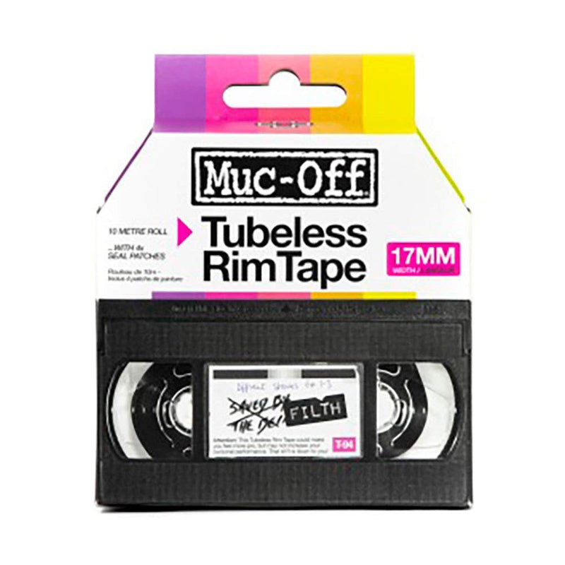 Muc Off Tubeless Rim Tape, 17mm - Pressure-Sensitive Adhesive Rim Tape For Tubeless Bike Tyre Setups - 10 Metre Roll With 4 Seal Patches - BeesActive Australia