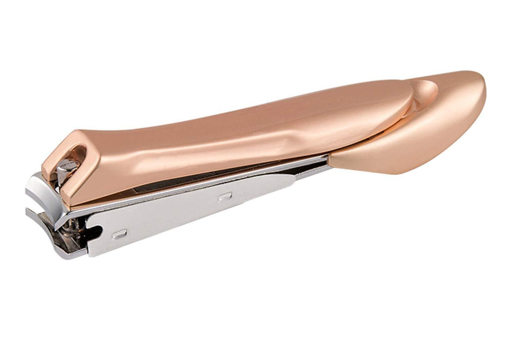 Nail Clippers for Thick Nails-Stainless Steel Nail Cutter with Catcher, No Splash Nail Clippers with Nail File, Sharp and Durable Nail Clipper, for Men and Women, Kids and Seniors,Bionic Design Big-Rose Gold - BeesActive Australia