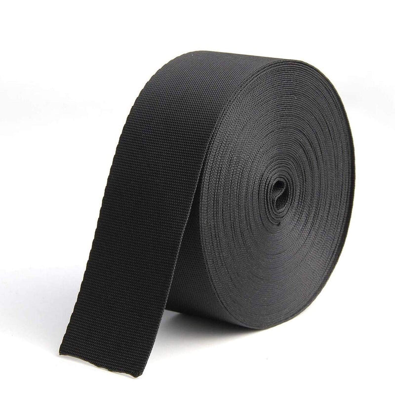 KINMINGZHU 1.5 Inch Wide 10 Yards Black Nylon Heavy Duty Webbing Strap，Polypropylene Heavy Straps for Bags, Hammocks, Outdoor Climbing and DIY Making Luggage Strap, Pet Collar, Backpack Repairing - BeesActive Australia