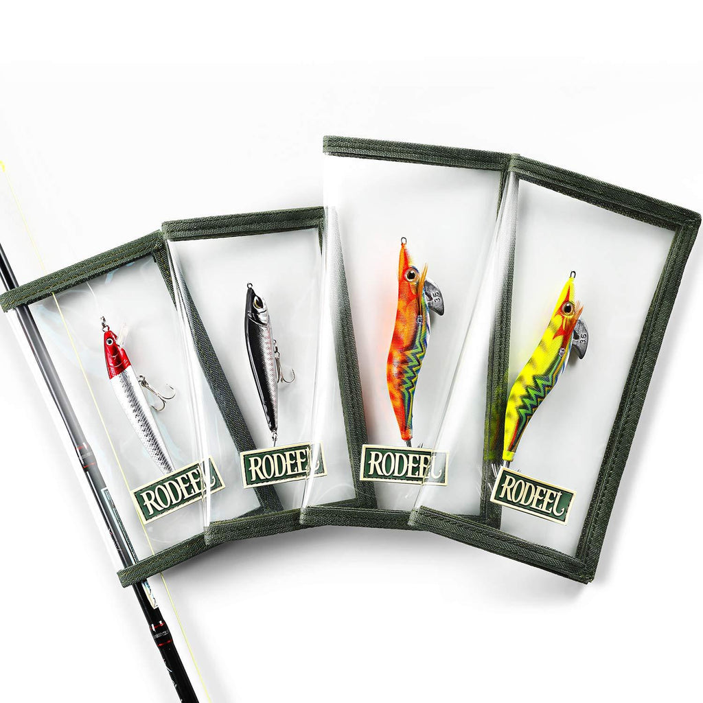 [AUSTRALIA] - Rodeel Fishing Lure Wraps 4 Packs Clear PVC Lure Covers, with Hook Bonnets, Keeps Children, Pets and Fishermen Safe from Sharp Hook, Large Size: 8.5" x 4.4"，Medium Size: 7" x 3.8" Green 4 Pack Large Size 8.5"x4.4" 