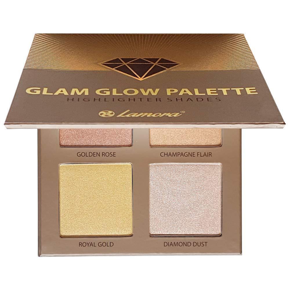 Highlighter Palette Highlighter Makeup Iluminador - Glow Bronzer Powder Makeup Highlighter Kit With Mirror - 4 Highly Pigmented Face Highlighter Shimmer Colors - Vegan, Cruelty Free & Hypoallergenic - BeesActive Australia