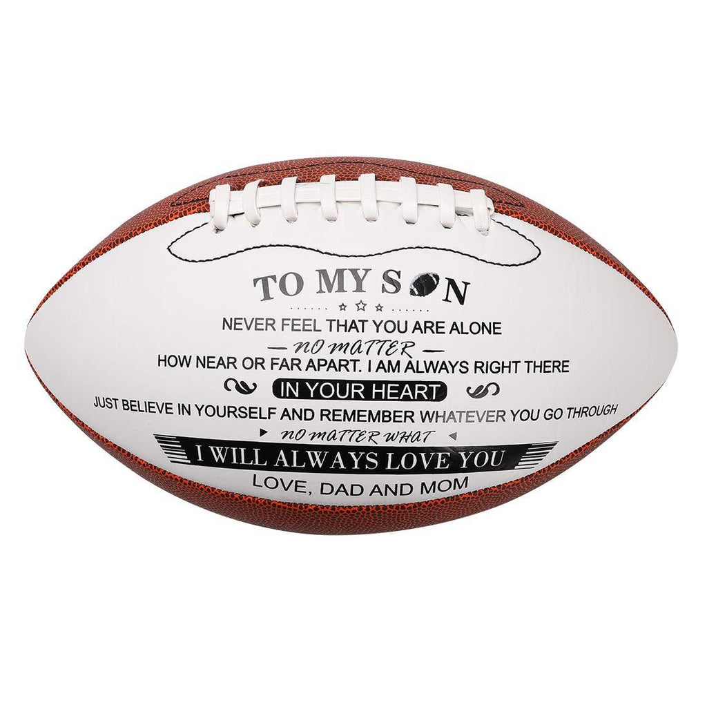 [AUSTRALIA] - wompolle to My Son Love You from Engraved American Football Gift for Your Son Anniversary Birthday Christams Graduation Gift to Fan Quote Mom dad Mom and dad to son 