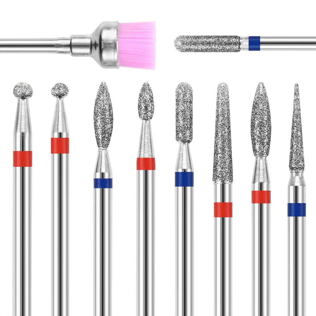 nail drill bits set, 7PCS 3/32 inch tungsten carbide diamond nails bit for e-file polishing polygel acrylic manicure pedicure cuticle clean use and more! - BeesActive Australia