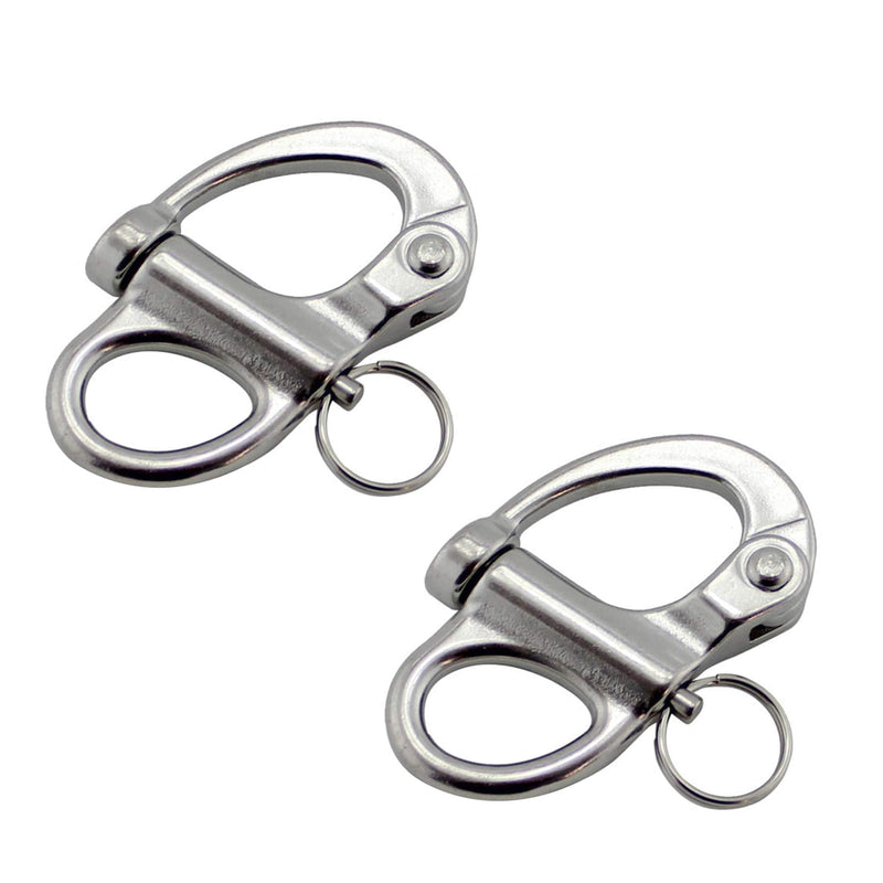 NRC&XRC Pair of 1-3/8(35MM)/2''(52MM)/2-5/8(69MM)/3-3/4"(96MM)(316 Stainless Steel Fixed Bail Snap Shackle for Bracelet, Sailboat16 Stainless Steel Fixed Bail Snap Shackle for Bracelet, Sailboat - BeesActive Australia
