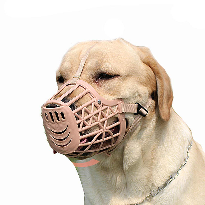 LUCKYPAW Dog Muzzle, Basket Cage Muzzle for Small, Medium, Large Dogs to Stop Licking, Biting and Chewing Size 2 - Snout - 8" - Poodle Beige - BeesActive Australia