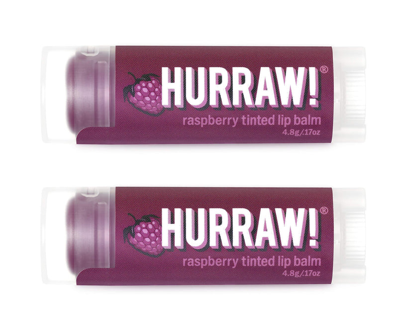Hurraw! Raspberry Tinted Lip Balm, 2 Pack: Organic, Certified Vegan, Cruelty and Gluten Free. Non-GMO, 100% Natural Ingredients. Bee, Shea, Soy and Palm Free. Made in USA - BeesActive Australia