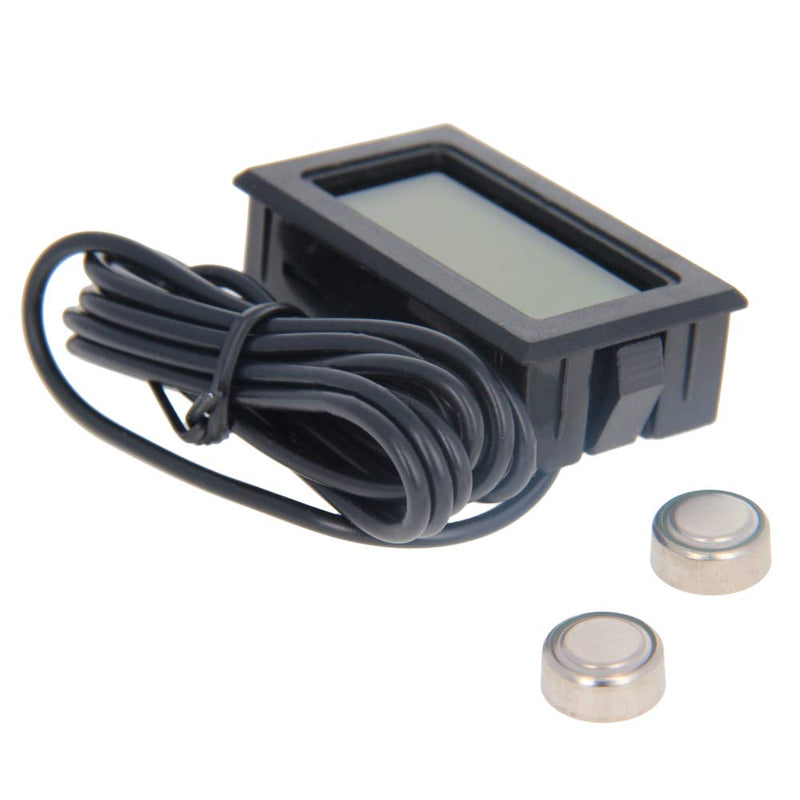 Othmro 1Pcs Black LCD Digital Aquarium Thermometer Fish Tank Water Thermometer Terrarium Temperature, -50 - 110±1.5 ℃ Electronic Digital Water Temperature Fishing Thermometer with 39.4inch Probe HT-1 1pcs black silver - BeesActive Australia
