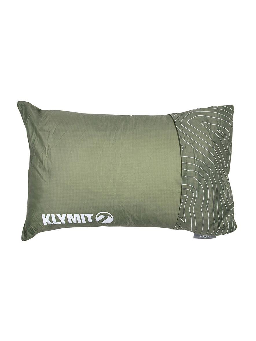 Klymit Drift Camping Pillow, Reversible Cover for Travel and Sleep, Shredded Memory Foam Comfort with Durable Shell 1 Count (Pack of 1) Green - BeesActive Australia
