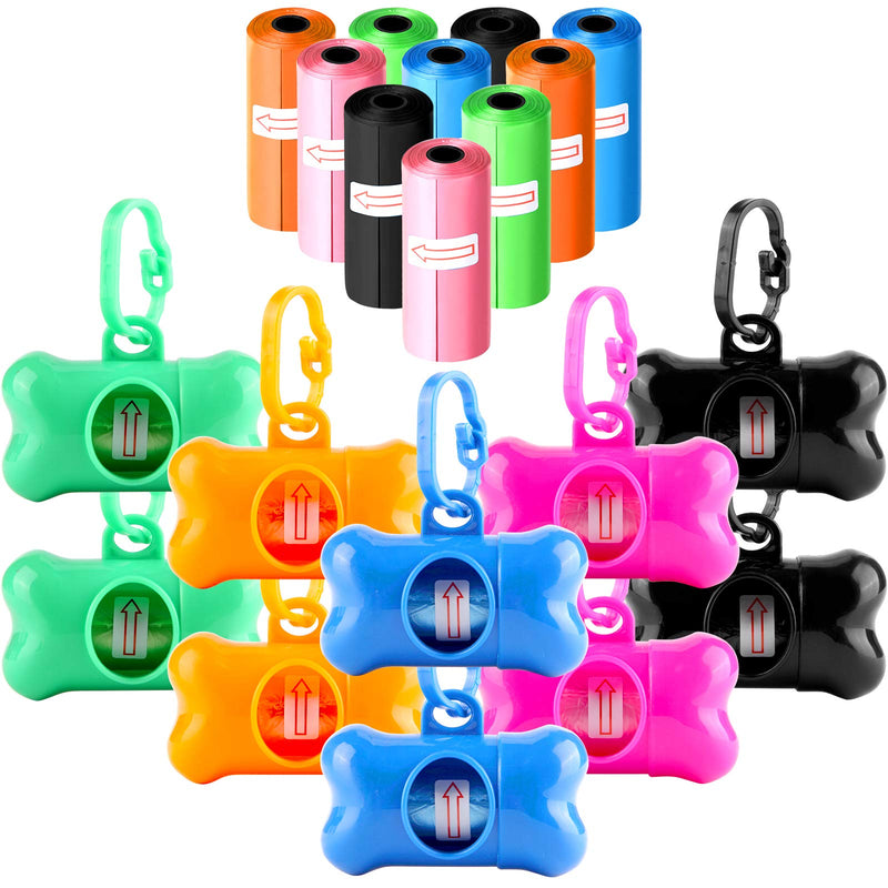 Arroyner 10 Pack Bone Shaped Poop Bag Dispenser Pet Waste Disposal Bag Dispenser ( Random Color ) Random Color (10 Pack) - BeesActive Australia