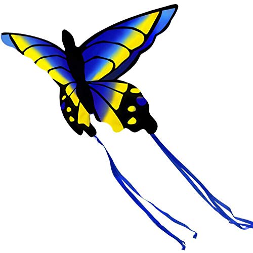 HENGDA KITE for Kids and Adults Amazing Colorful Butterfly Kite for Outdoor Games and Activities Single Line Kite with Flying Tools Blue - BeesActive Australia