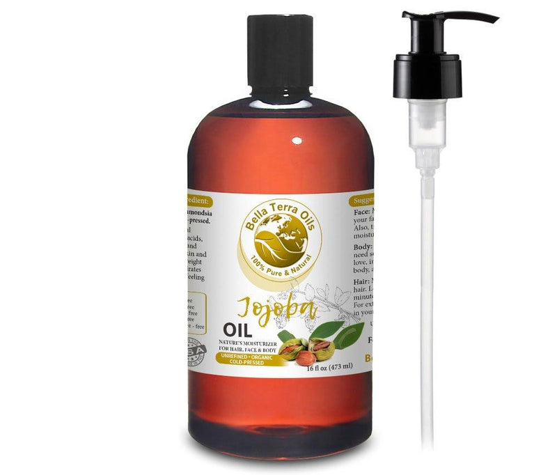 NEW Jojoba Oil. 16oz. Cold-pressed. Unrefined. Organic. 100% Pure. Anti-inflammatory. Hexane-free. Rejuvenates Skin. Softens Hair. Natural Moisturizer. For Hair, Skin, Nails, Beard, Stretch Marks. - BeesActive Australia