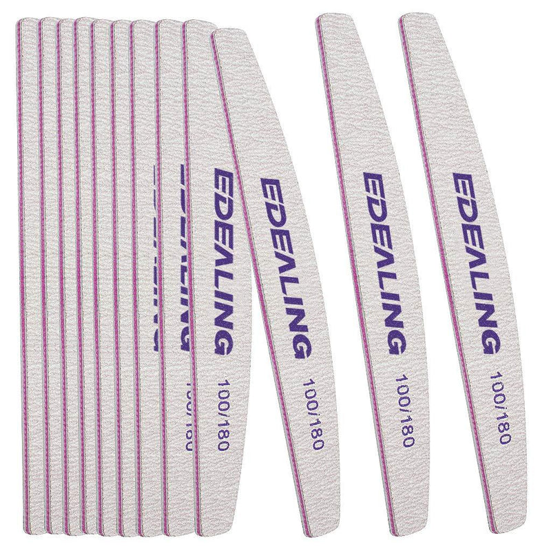 Edealing 12 Pack Professional Nail File Set Double-Sided 100/180 Grit Emery Board Manicure Tools For Nail Grooming and Styling - BeesActive Australia