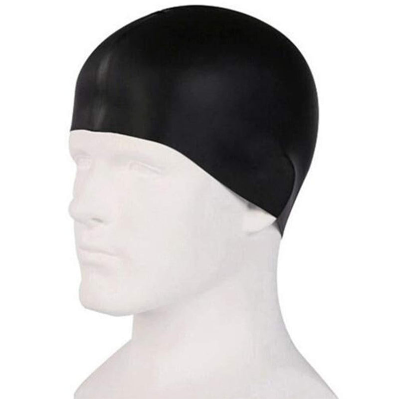 [AUSTRALIA] - LIOOBO Silicone Swimming Cap Swim Hat for Long Short Hair Swimming Pool Caps for Adult Men Women Black 