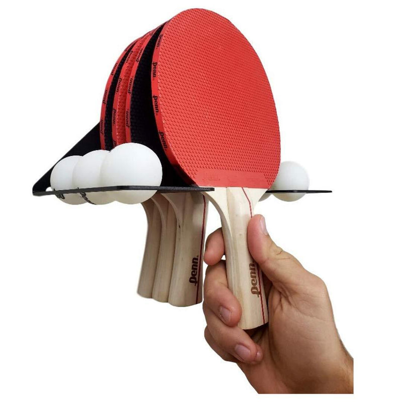 [AUSTRALIA] - IRON AMERICAN Elite Ping Pong & Table Tennis Storage Rack, Holds 6 Balls and Paddles, Heavy Duty Steel Wall Mount Hanger Display Shelf, Hardware Included 