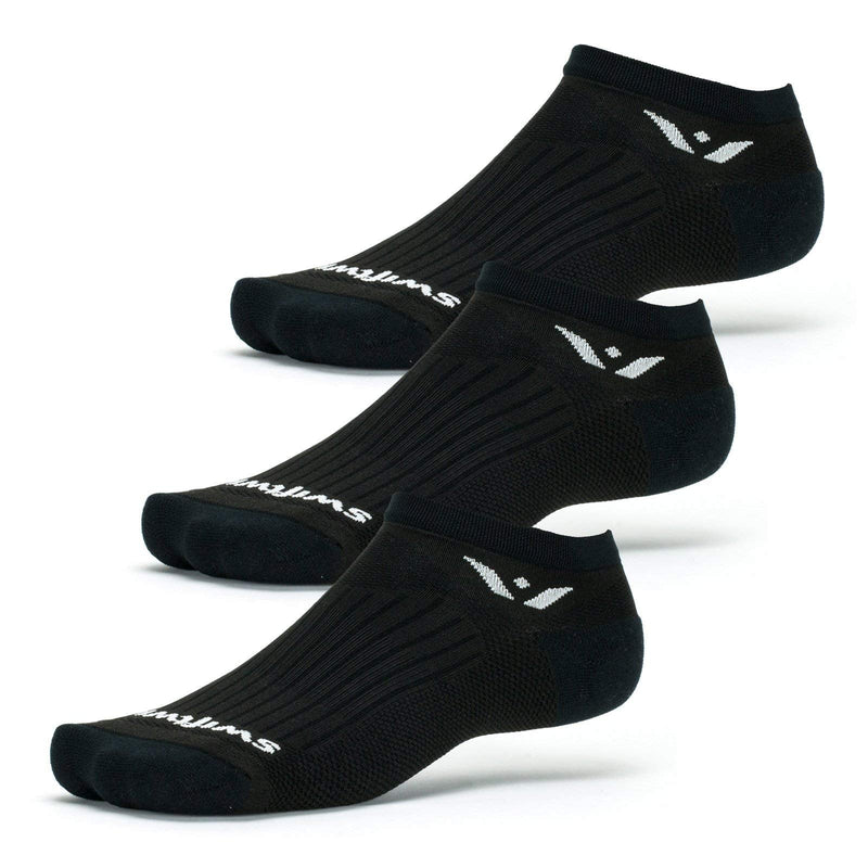Swiftwick- ASPIRE ZERO (3 Pairs) Running Socks, Cycling Socks, Compression Fit Black Medium - BeesActive Australia