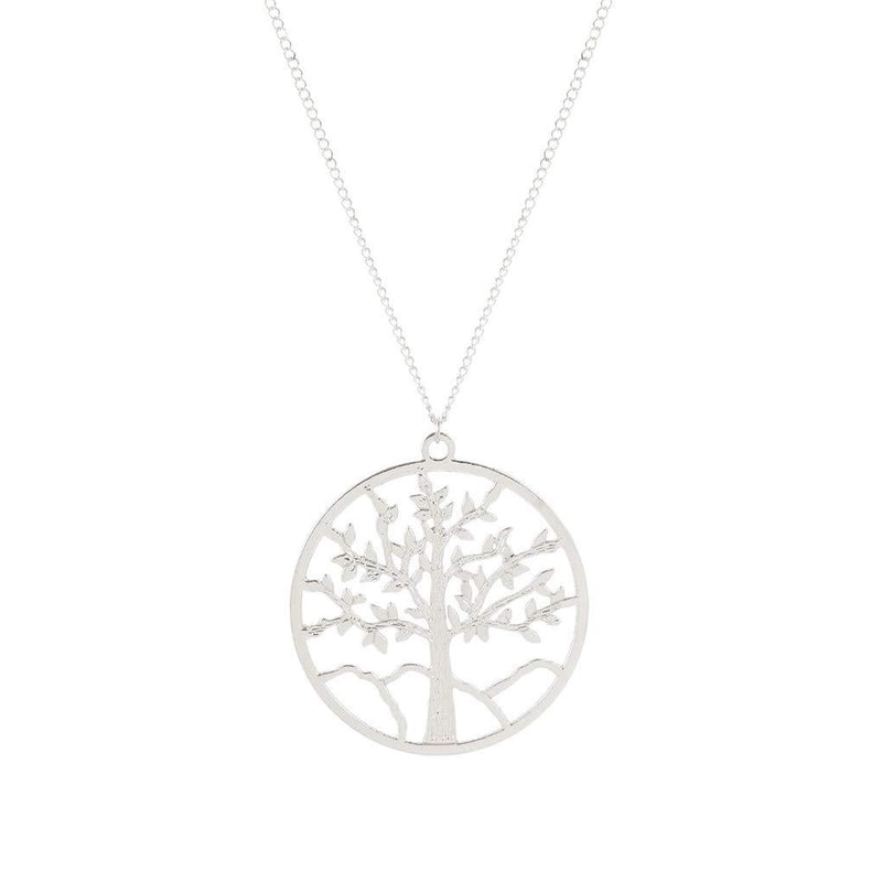 Yalice Tree of Life Necklace Chain Long Pendant Necklaces Drop Dress Jewelry for Women and Girls Silver - BeesActive Australia