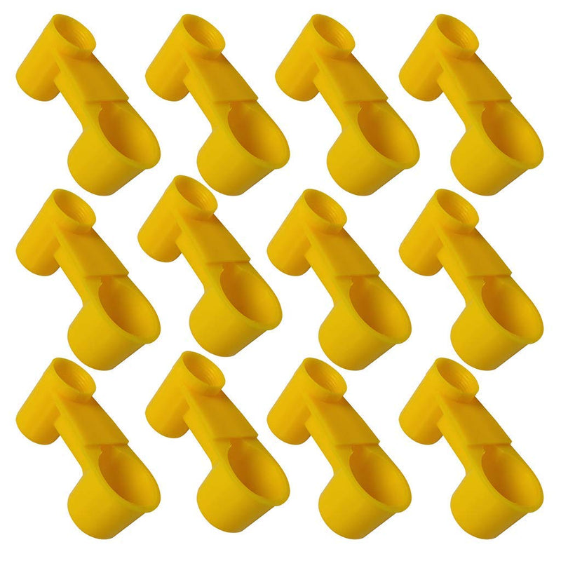 MUDUODUO 12Pcs Automatic Bird Drinker Cups Upgraded Pigeon Water Bottle Feeder for Cage YELLOW - BeesActive Australia