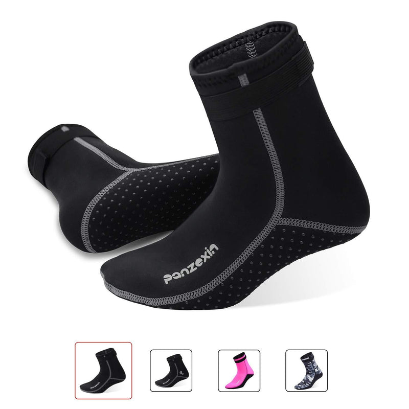 Panzexin 3mm Neoprene Diving Socks(Size 4-12), Wetsuit Socks Sand-Proof Scuba Snorkeling Fins Socks for Open Water Swimming, Kayaking, Paddle Boarding and More Beach Water Sports Black Small - BeesActive Australia