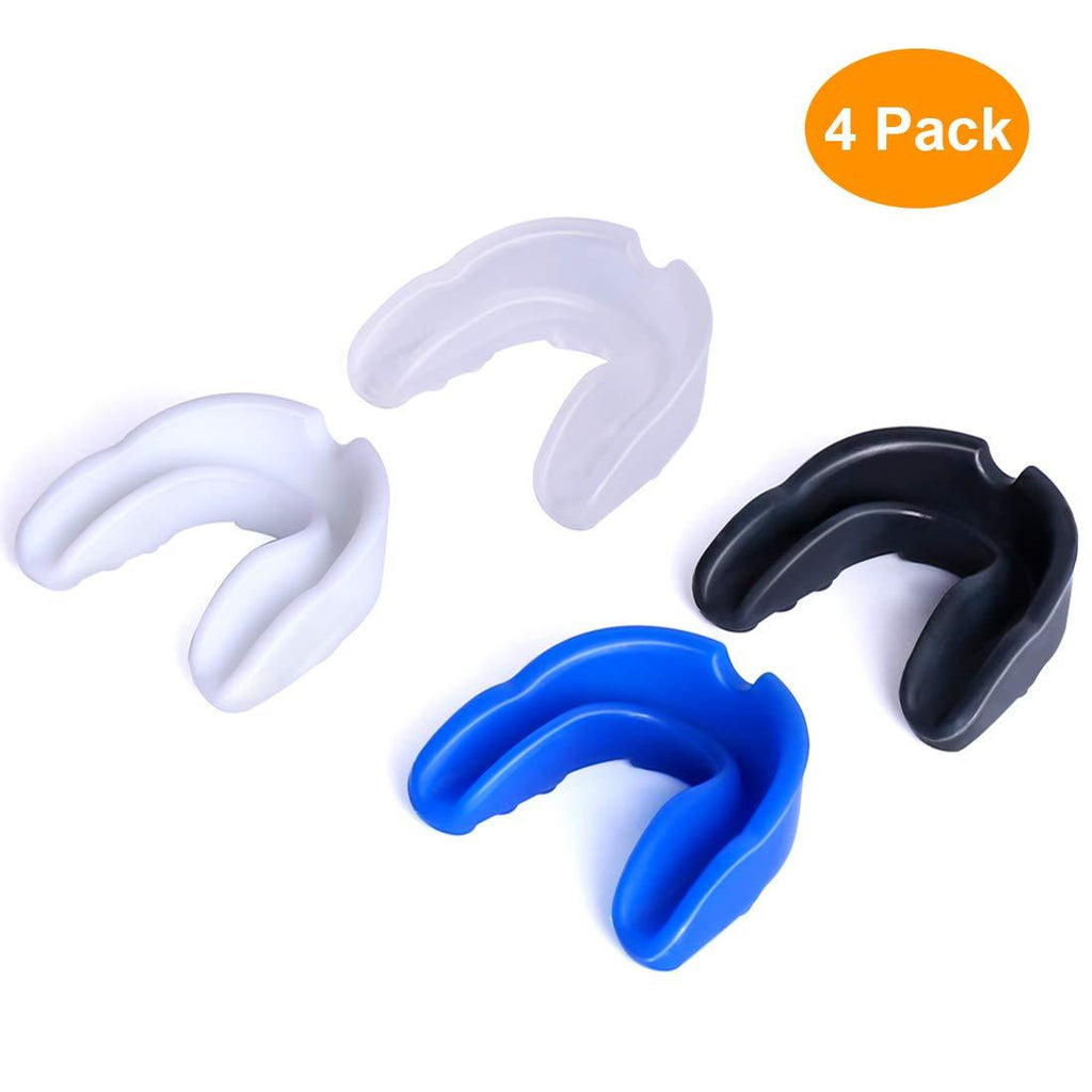 [AUSTRALIA] - HIFEOS Sports Mouth Guard, 4 Pack EVA Colored Mouth Guards for Football, Basketball, Lacrosse, Hockey, Fit Any Mouth Size, with 4 Pack Portable Case 