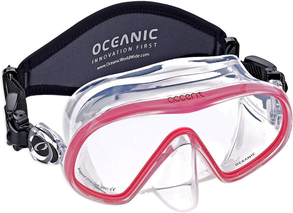 Oceanic Shadow Frameless Dive Mask, (Great for Scuba Diving and Snorkeling) Medium Fit Pink - BeesActive Australia