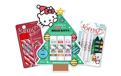 Softlips Limited Edition Holiday Christmas Set: Hello Kitty Holiday Tree, Christmas Slim Sticks, Peppermint (8 Sticks) - BeesActive Australia