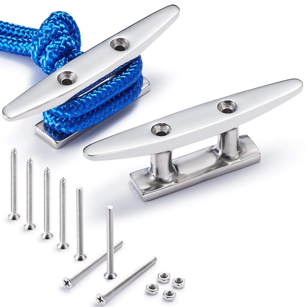 [AUSTRALIA] - ZOMCHAIN Boat Cleat Open Base Boat Cleat, Dock Cleat All 316 Stainless Steel Boat Mooring Accessories, Include Installation Accessories Screws 5 inch-2PCS 