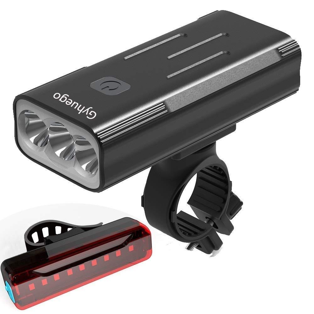 Gyhuego Bike Light USB Rechargeable, 4000 Lumen Bicycle Lights Front and Back, Bright Led Bike Headlight and Taillight with Power Bank Function, Road Cycling Safety Flashlight - BeesActive Australia