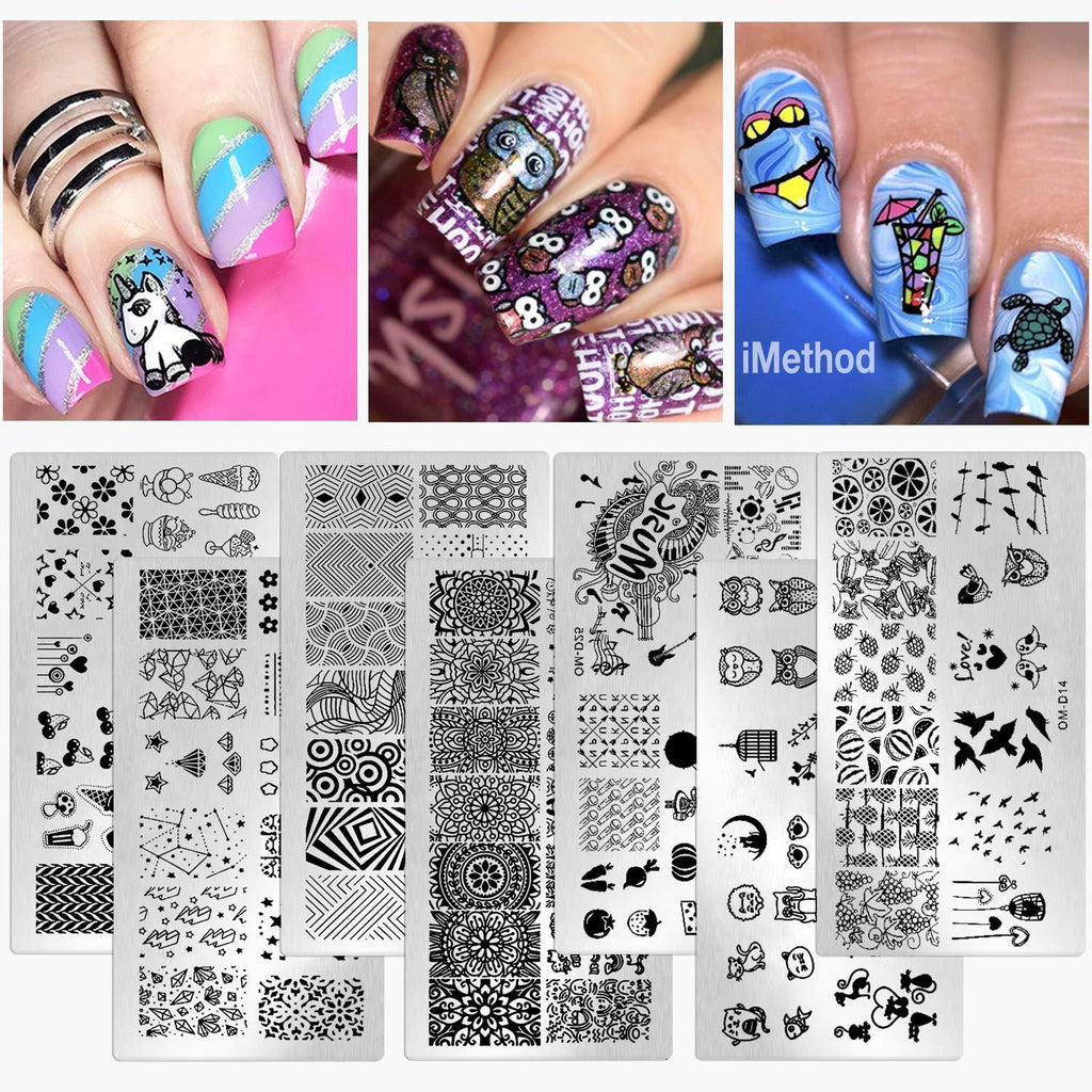 iMethod Nail Stamping Plate - Stamping Plates for Nails by iMethod, Perfect for Spring and Summer Manicure, 7 Pcs - BeesActive Australia
