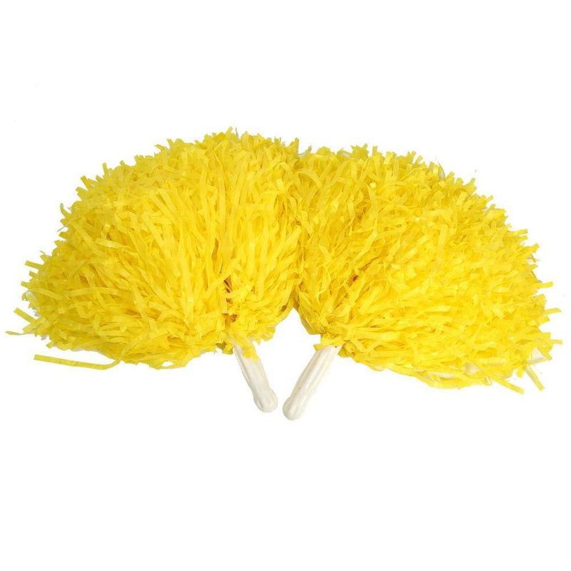 [AUSTRALIA] - Qii lu Cheerleader Poms, Multipurpose 2PCS Party Dance Poms Handle Flower Ball Kit for Stadiums Cheer Squads Team Sports Poms Holiday Celebrate Useful Accessories Yellow 