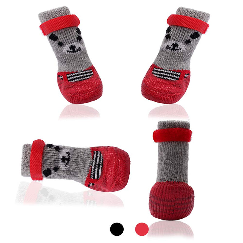 AblePet Dog Boots Waterproof Shoes Breathable Socks, with Anti-Slip Sole and Adjustable Magic Tape All Weather Protect Paws Only Fit for Small Dog(4Pcs) XS Red - BeesActive Australia