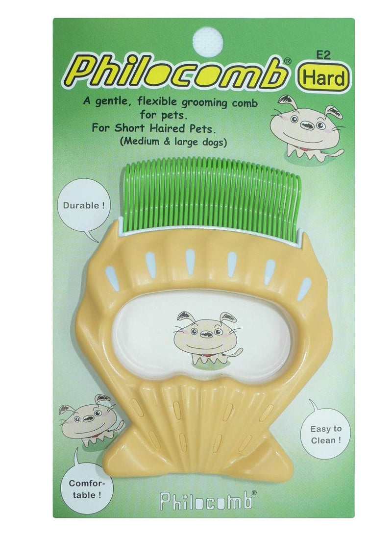 Philocomb E2 Hard (in English package), a gentle, flexible grooming comb for dog.., - BeesActive Australia