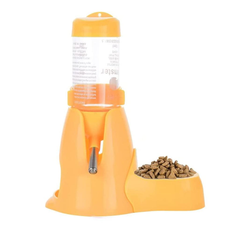 Litewoo Hamster Water Bottle with Food Container Base Hut Drinking Dispenser for Dwarf Hamster Rats Mouse Gerbil Mice (Removable Base) 80ml Yellow - BeesActive Australia