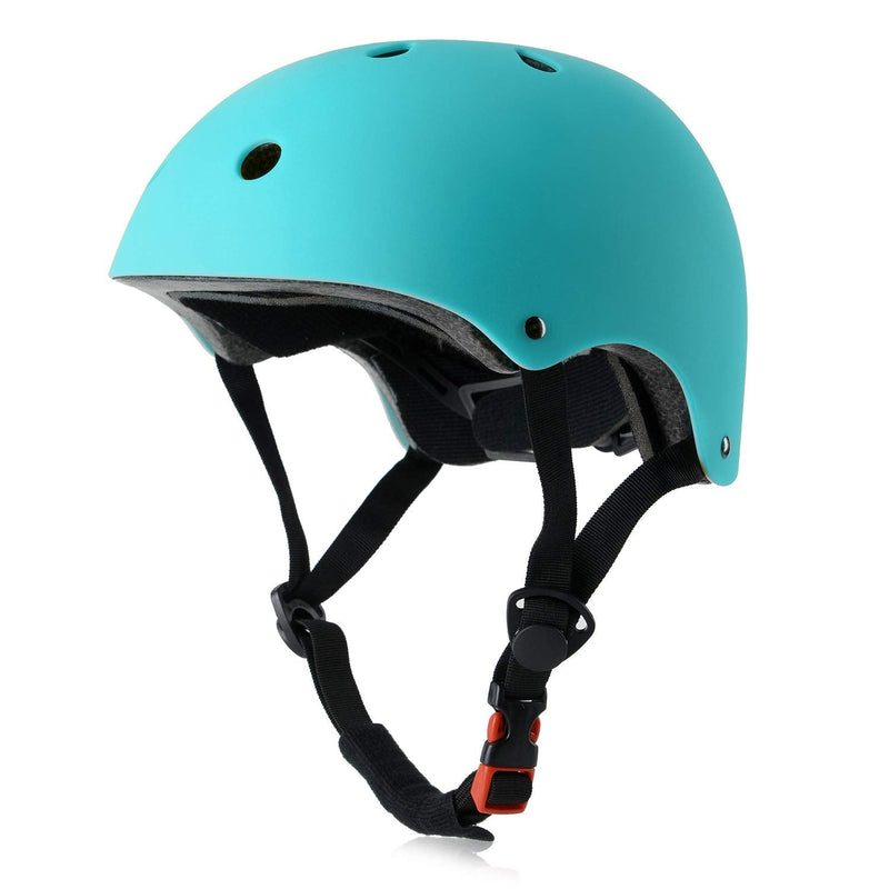 Skateboard Bike Helmet CPSC Certified Lightweight Adjustable, Multi-Sport for Bicycle Cycling Skate Scooter, 3 Sizes Matte Aqua Small: 48-54 cm / 18.9"-21.3" - BeesActive Australia