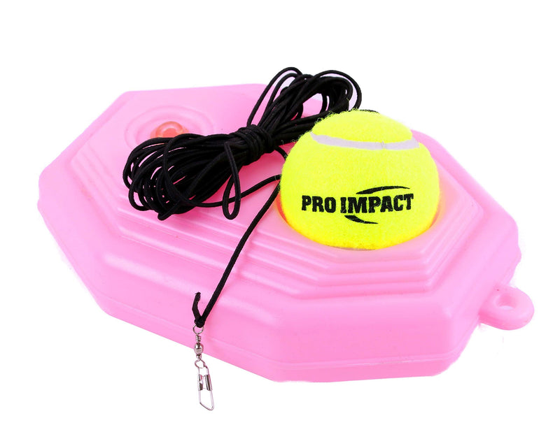Pro Impact Tennis Trainer Rebounder Ball, Trainer Baseboard with Long Rope, Perfect Solo Tennis Trainers Round and Rectangular Pink Rectangular - BeesActive Australia