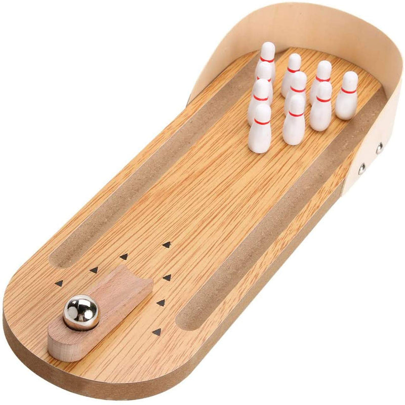 Desktop Mini Bowling Game Set - Unique Novelty Office Desk Toys - Funny White Elephant Gag Gifts - Wooden Table Top Fun Family Board Games for Kids Adults Men - Finger Sports Cute Stocking Stuffers - BeesActive Australia