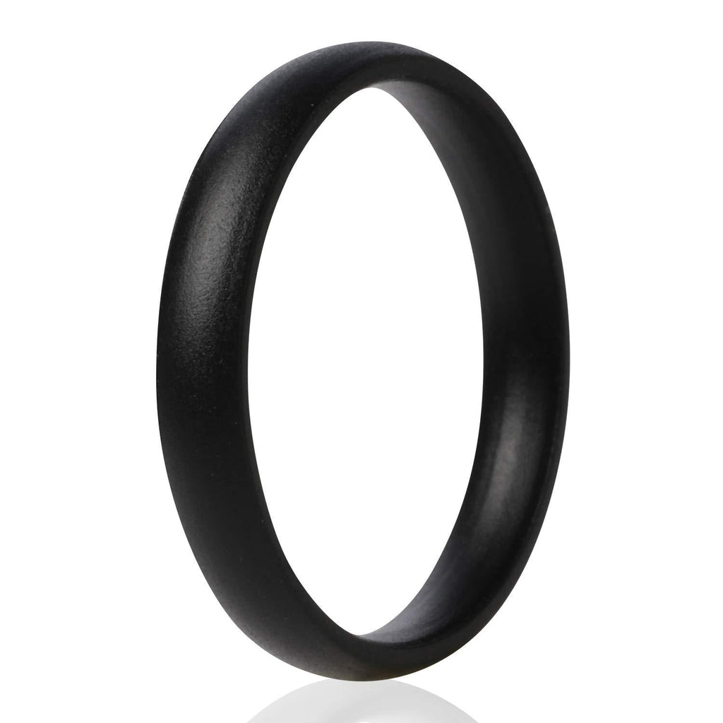 ThunderFit Super Thin Stackable Silicone Rings Wedding Bands - 16 Rings / 12 Rings / 8 Rings / 4 Rings / 1 Ring - 3mm Width - 1.5mm Thickness Black 3.5 - 4 (14.9mm) - BeesActive Australia